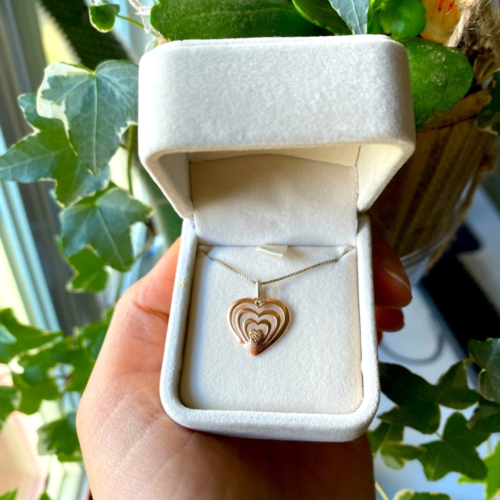 Beautiful Rose Gold Heart Pendant Necklace - Picture 1 of 5